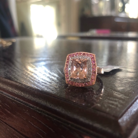 Morganite the NEW “diamond” Jewelry - Pink Morganite & Diamonds Rose Gold plated Ring